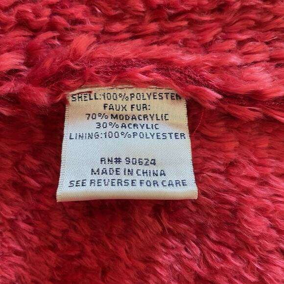 Tasha Polizzi Red Suede Moto Jacket Sz M Detachable Faux Fur Collar Asymmetrical - Picture 15 of 16